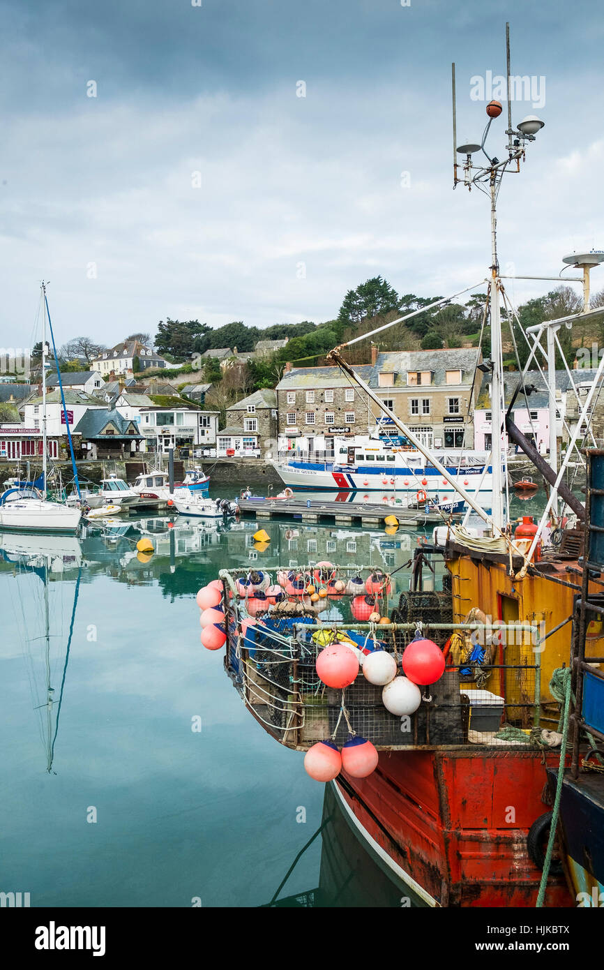 Fishing boats Padstow Harbour Cornwall Stock Photo Alamy