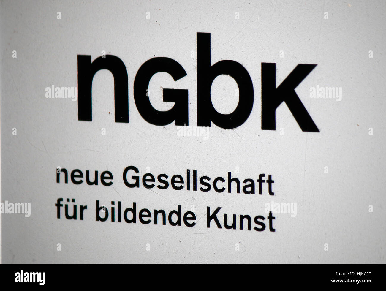 das Logo der Marke 'NGBK Neue Gesellschaft fuer Bildende Kunst', Berlin. Stock Photo