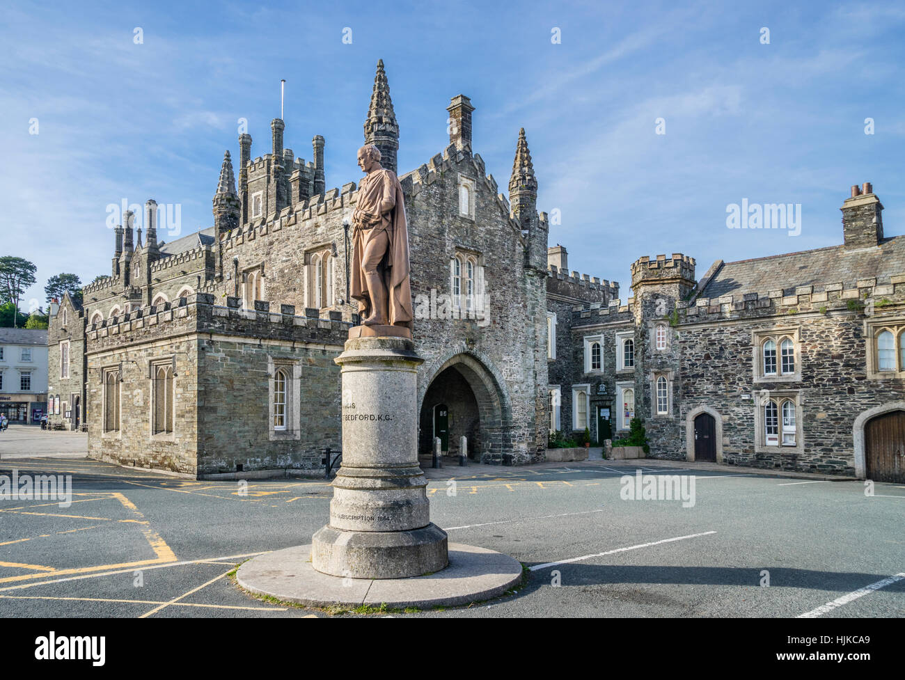 Great Britain, South West England, West Devon, Tavistock, statue of Francis Duke of Bedford on Bedford Square at the Town Hall Stock Photo