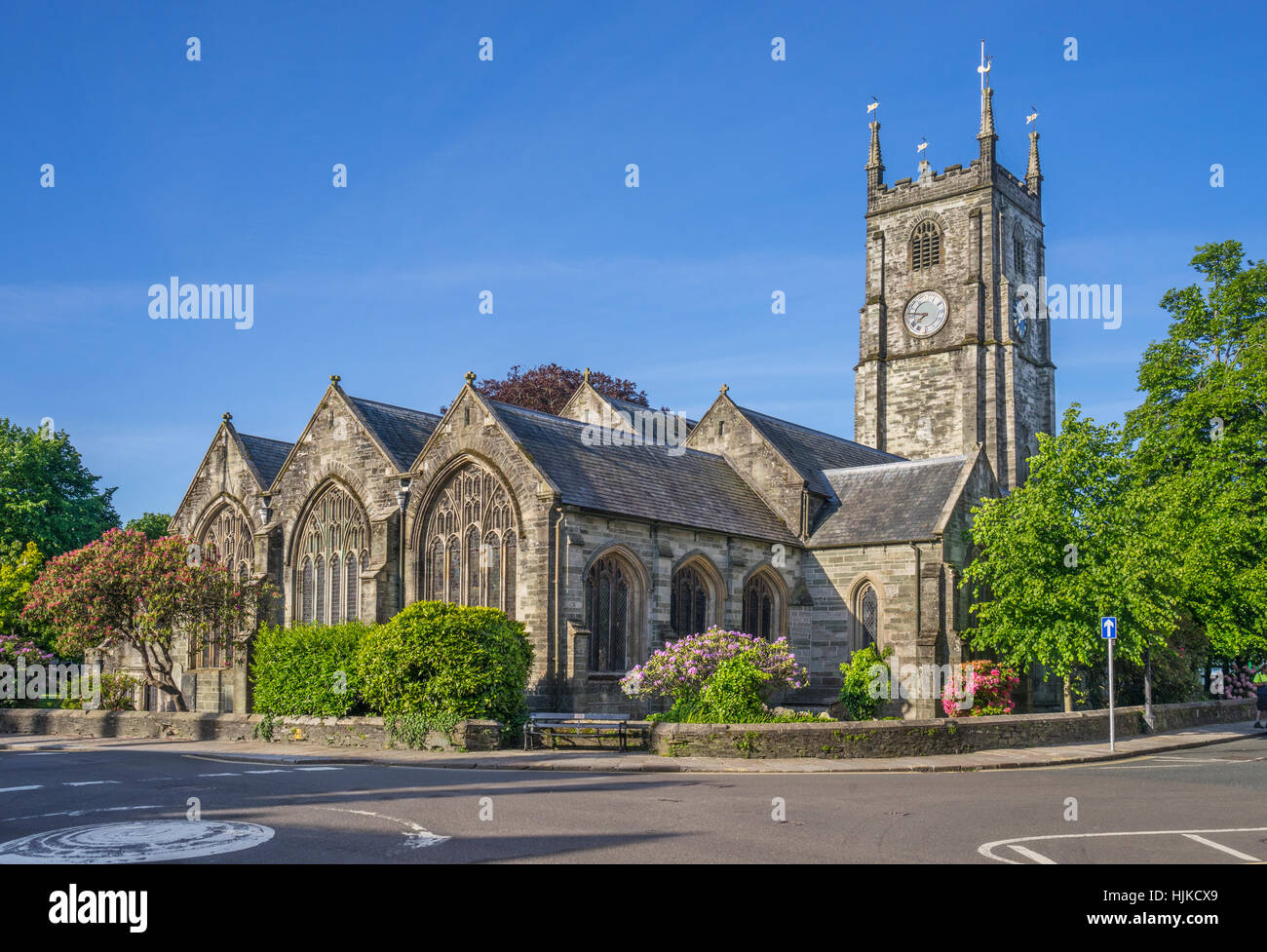 Great Britain, South West England, West Devon, Tavistock, The 14th century Parish Church of Saint Eustachius Stock Photo
