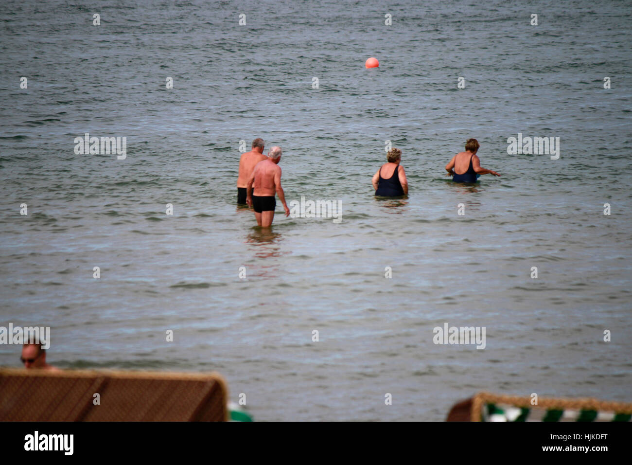 Badende, Ostsee, Ruegen. Stock Photo