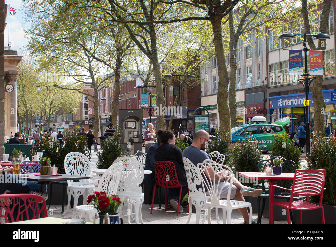 Pavement Cafe, Peterborough city centre, Cambridgeshire Stock Photo Alamy