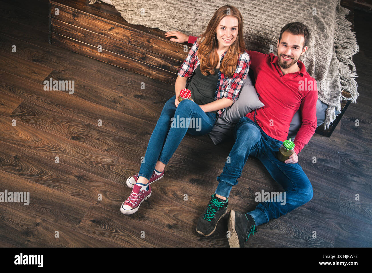 Young couple at home Stock Photo