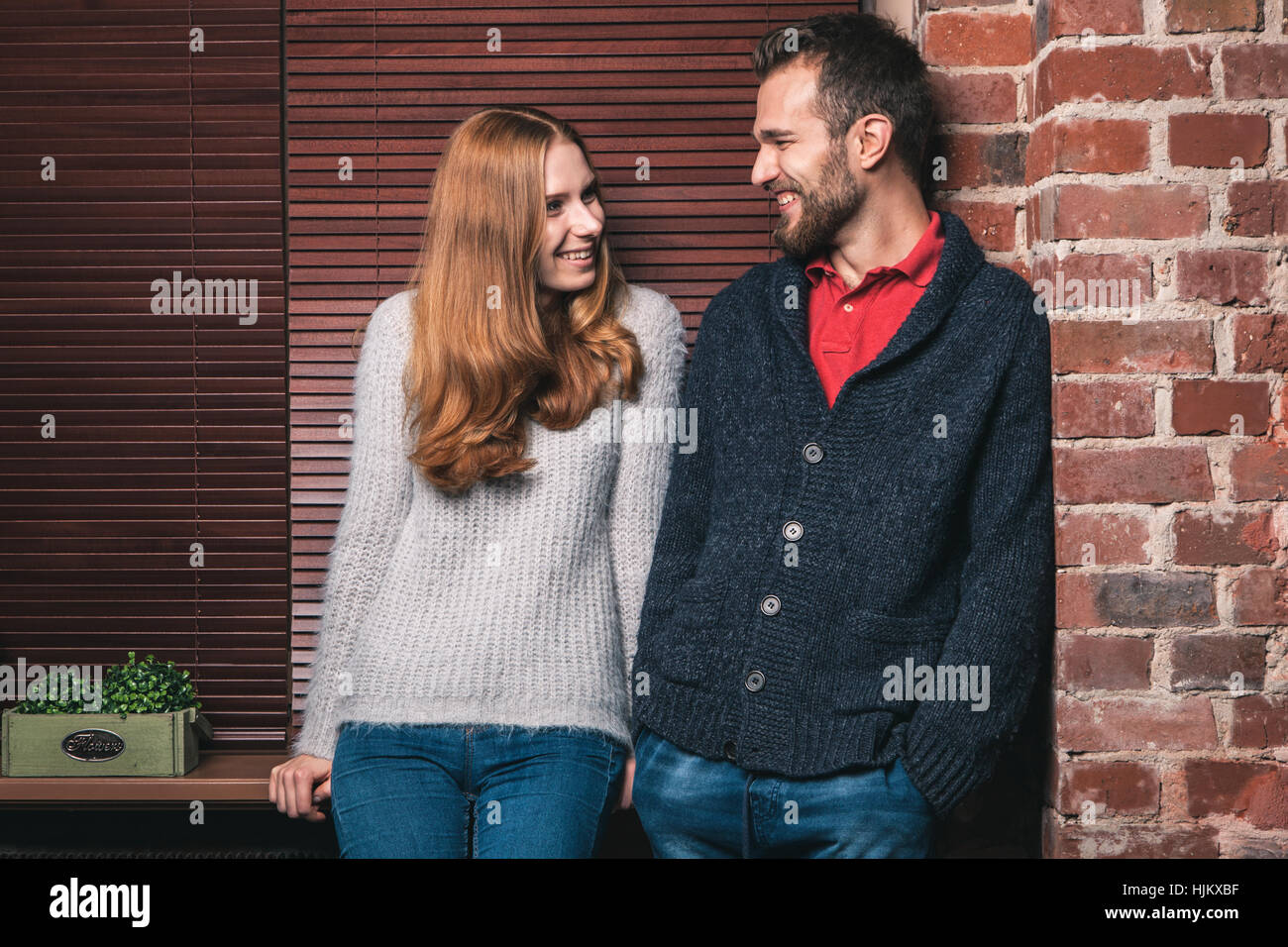 Young couple at home Stock Photo