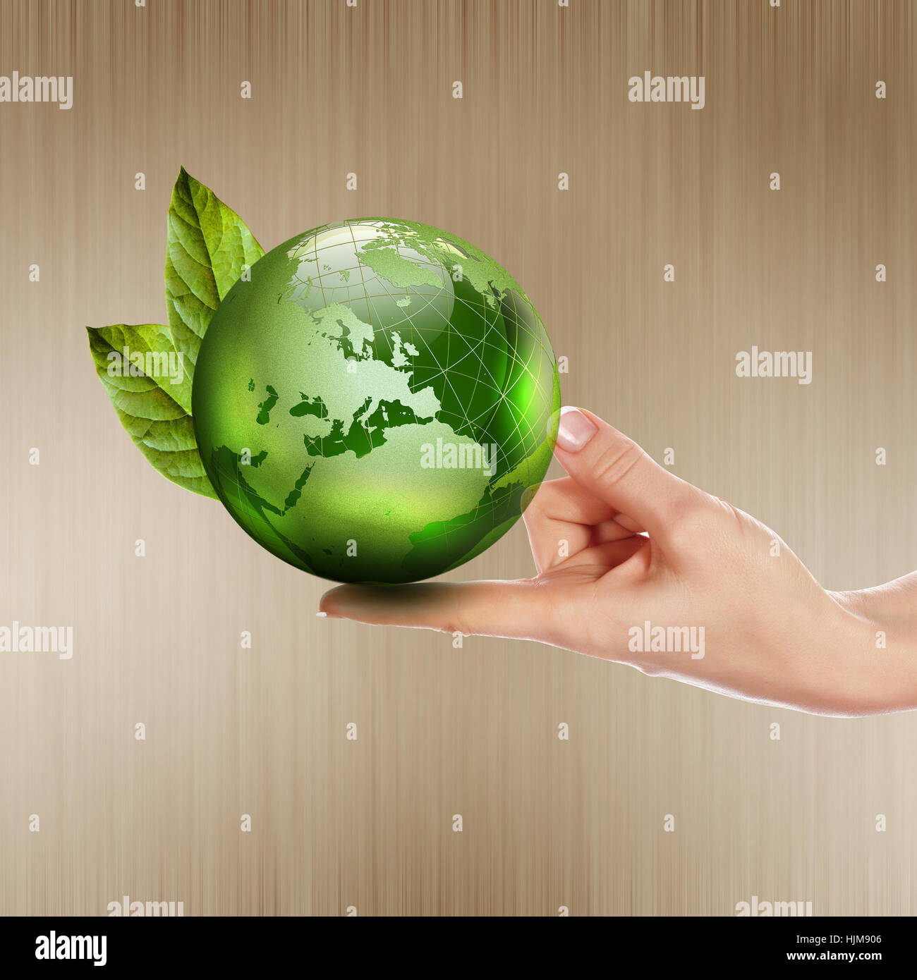human hands holding green earth with a growing plant Stock Photo - Alamy