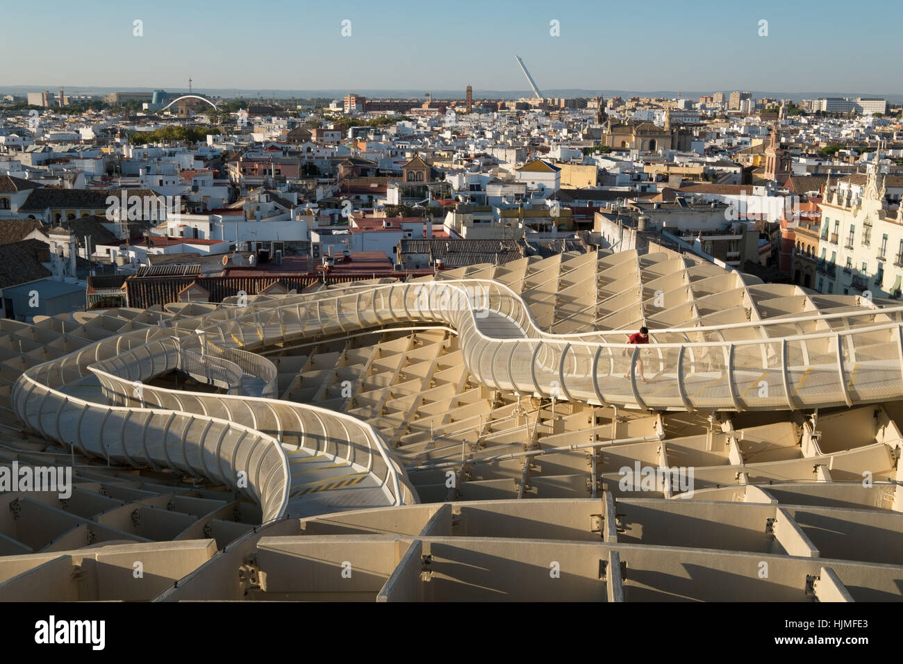 Lone visitor on the Parasol Skywalk,Metropol Parasol at the Plaza de la  Encarnacion in Seville,Spain Stock Photo - Alamy