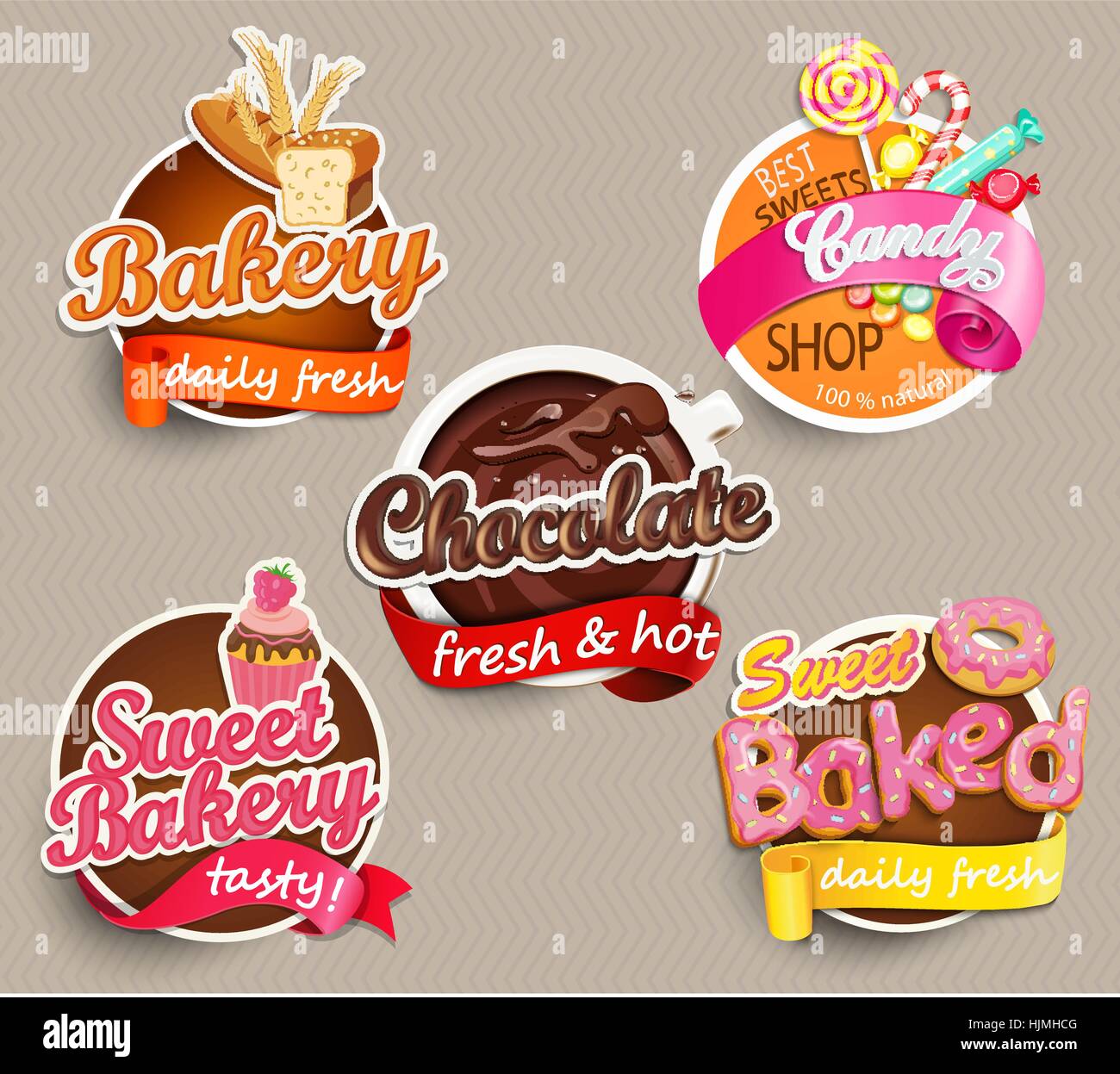 Food Label or Sticker bakery, chocolate, sweet baked, candy,sweet
