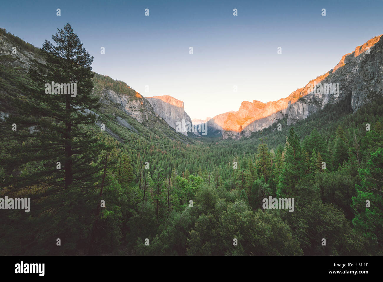 View into the vastness of yosemite national park hi-res stock ...