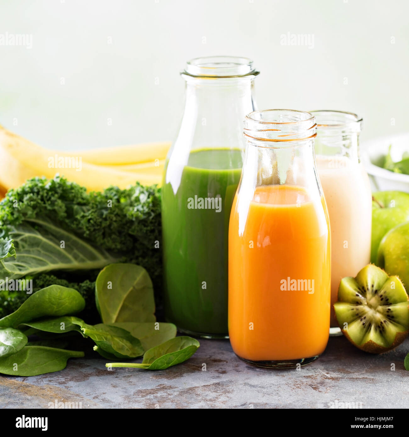 Variety of fresh vegetable and fruit juices Stock Photo Alamy