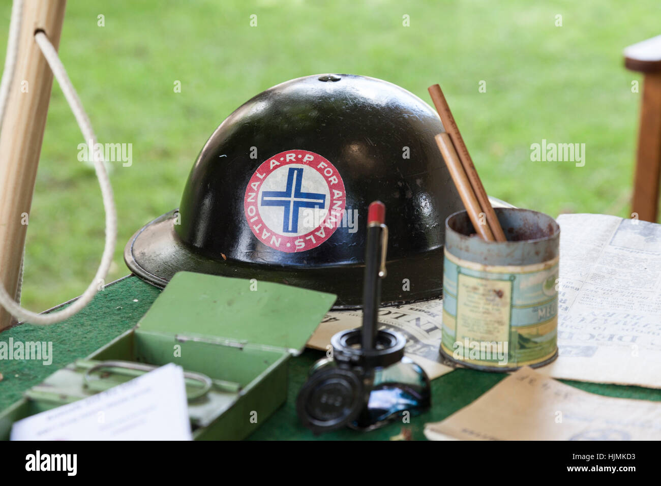 Second World War National Air Raid Precautions Animals Committee Helmet Stock Photo