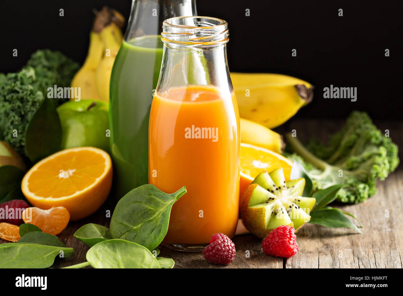 Variety of fresh vegetable and fruit juices Stock Photo Alamy