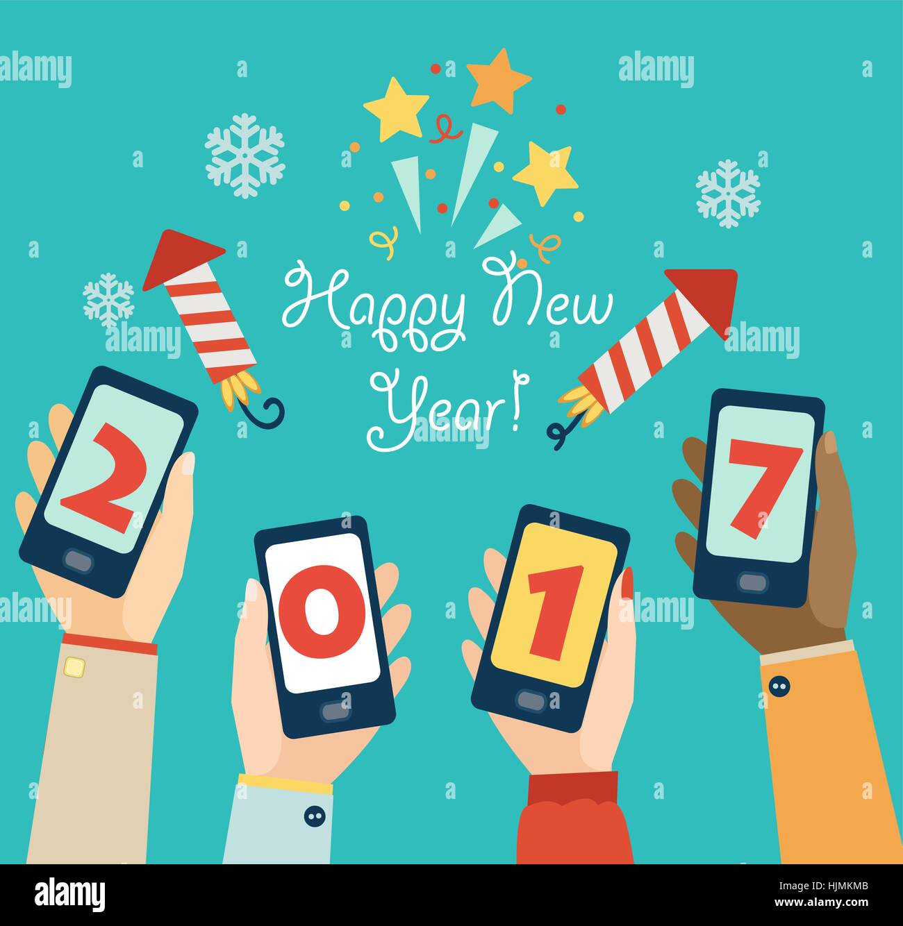 Xmas and New Year holidays design. Concept for mobile apps Stock Vector