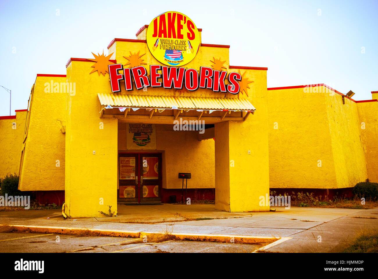 Fireworks store front during off season in Indianapolis, Indiana, USA. Stock Photo