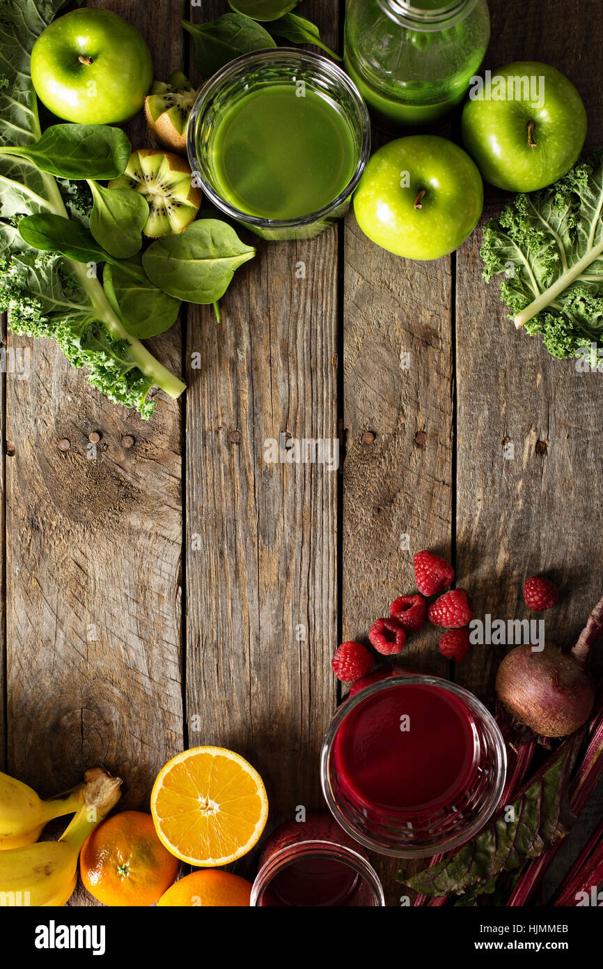 Variety of fresh vegetable and fruit juices Stock Photo Alamy