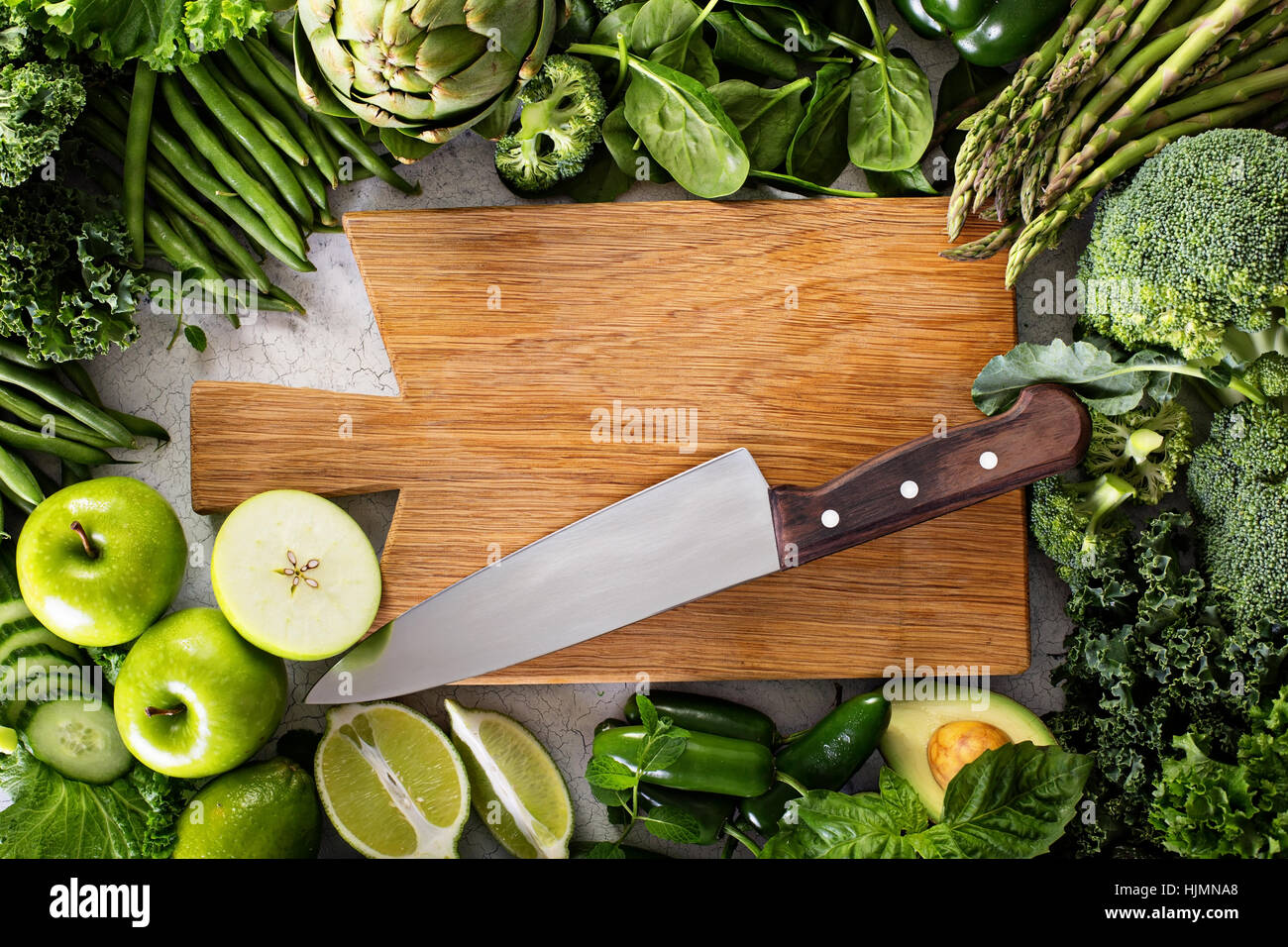 Variety of green vegetables and fruits Stock Photo Alamy
