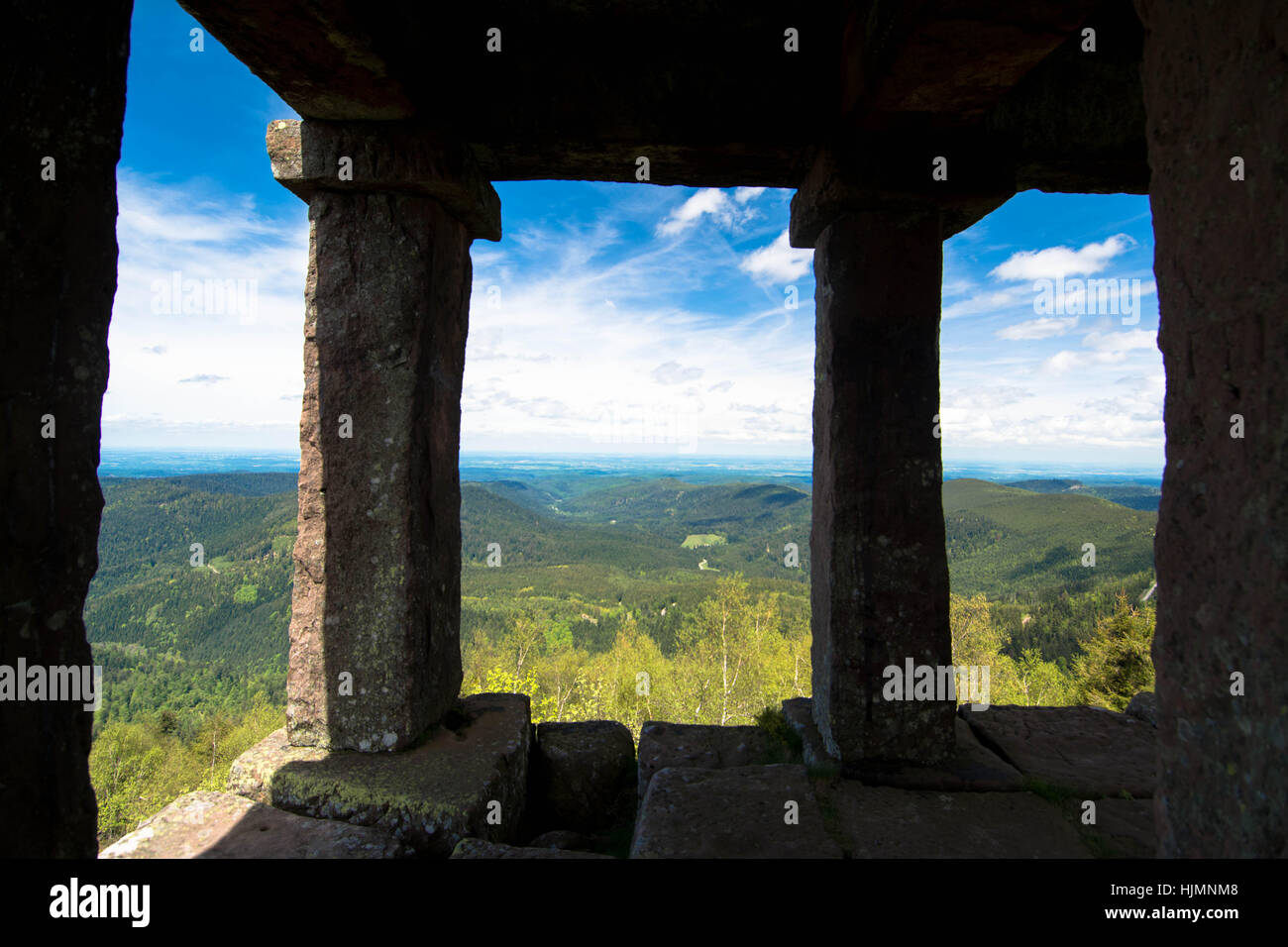 Grand Donon temple in the Vosges mountains Stock Photo