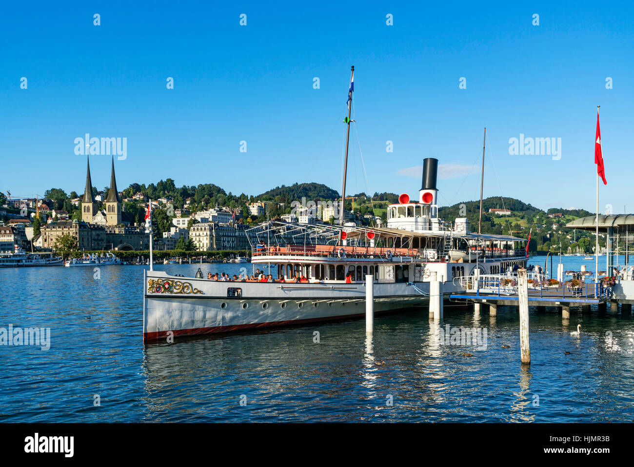 Steam boat, Lake Lucerne, Lucerne, Switzerland Stock Photo