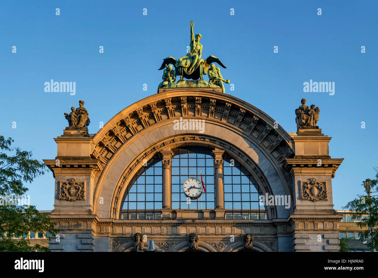 Main Station Portal, Lucerne, Switzerland Stock Photo