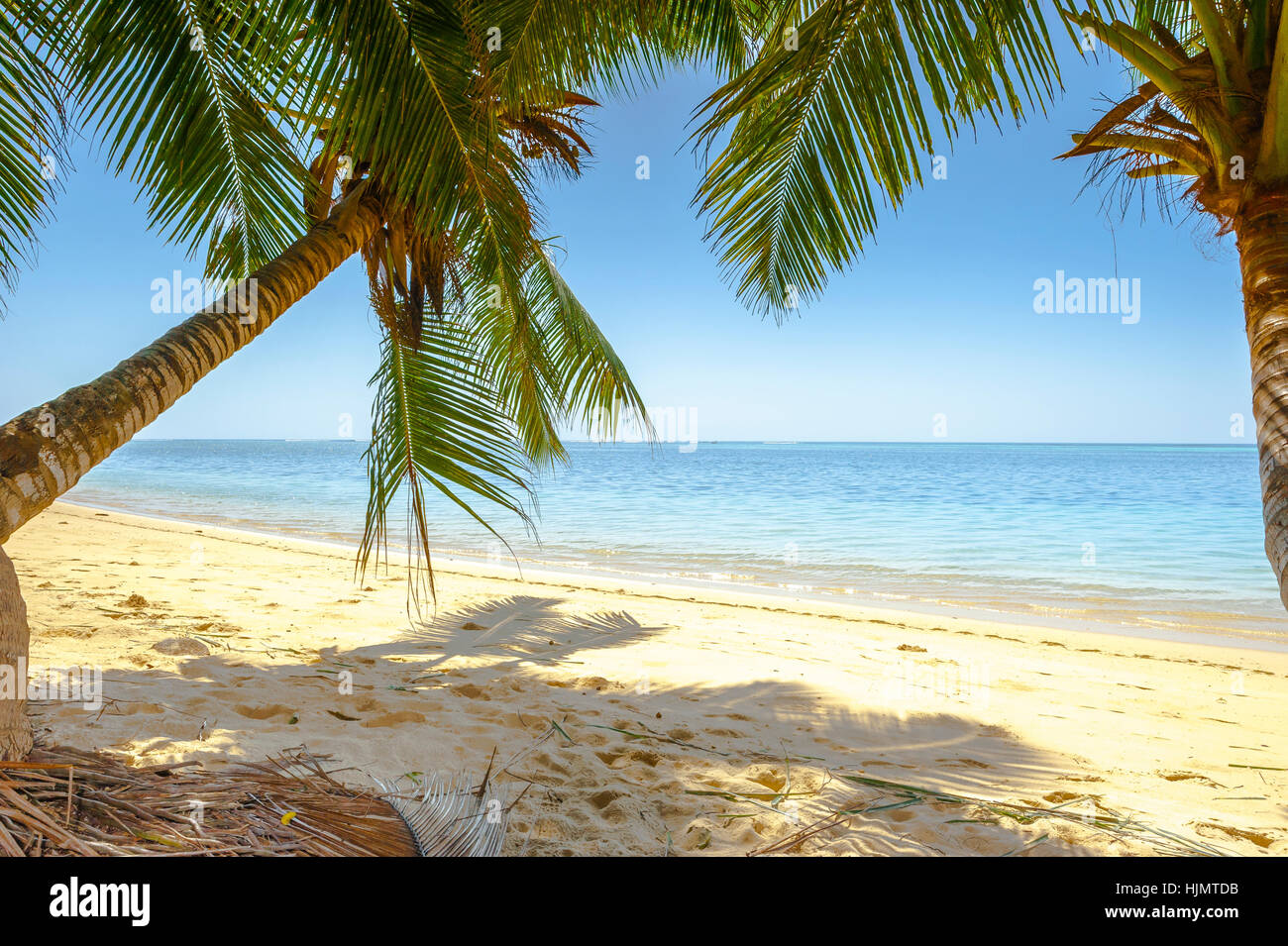 Beach of the Seychelles, Island Mahé, Beach Anse aux Pins Stock Photo