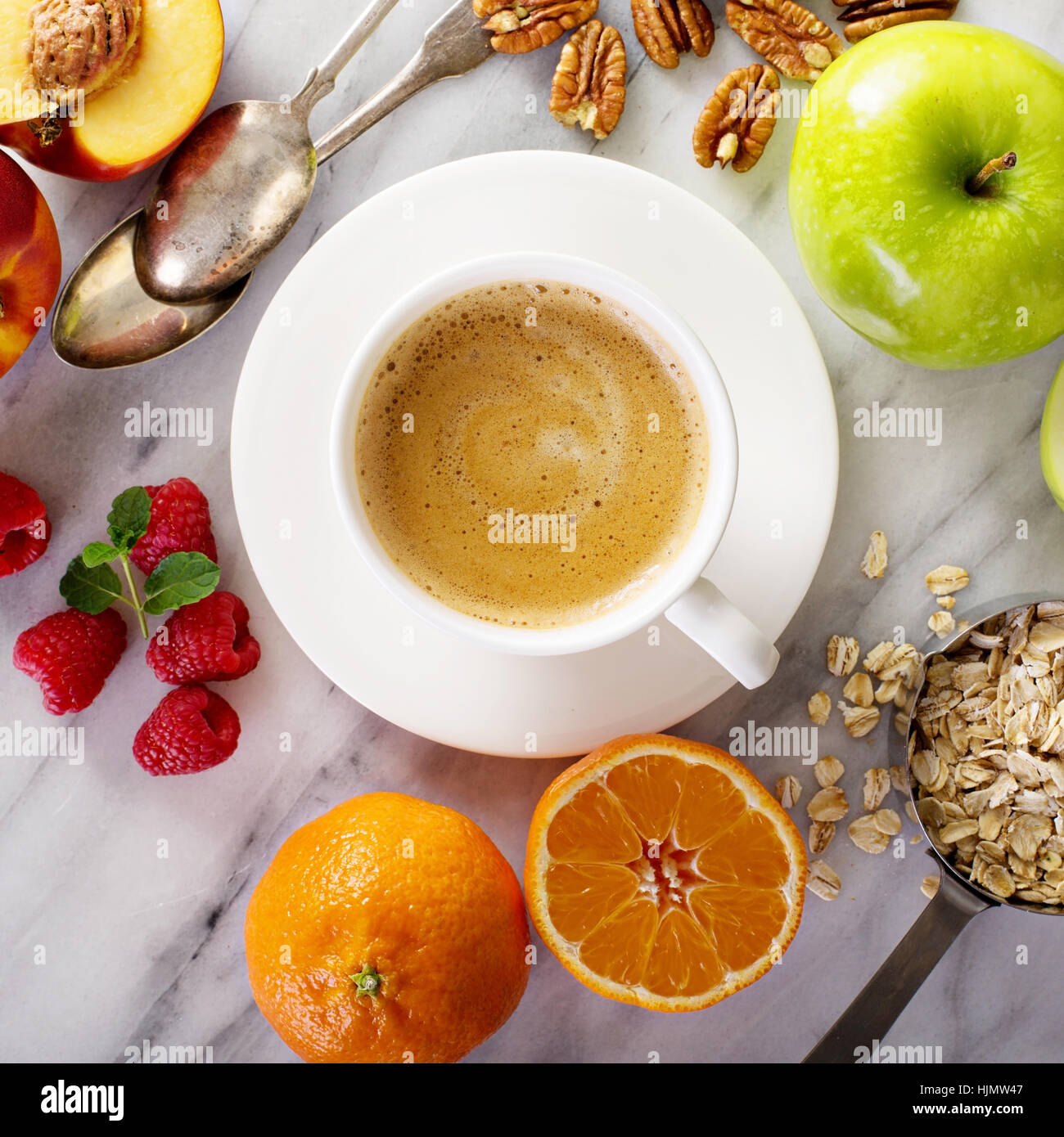 Healthy breakfast ingredients Stock Photo - Alamy