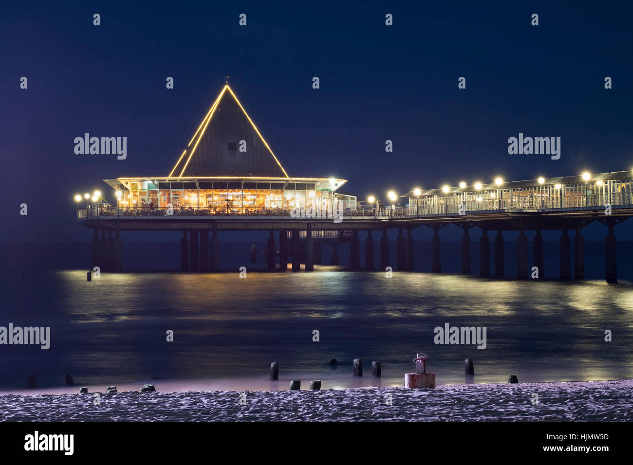 Germany, Usedom, Heringsdorf, pier at night Stock Photo Alamy