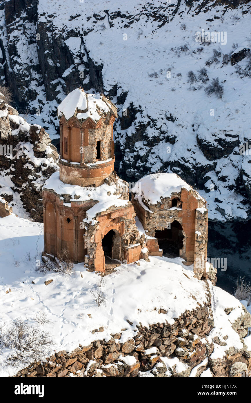 Hripsime (Bakireler) Monestry in Ani is a ruined medieval Armenian city now  situated in the Turkey's province of Kars and next to the closed border wi  Stock Photo - Alamy