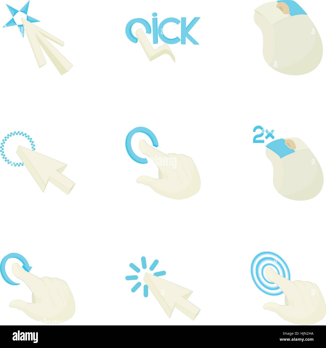 Pointer icons set. Cartoon illustration of 9 pointer vector icons for ...