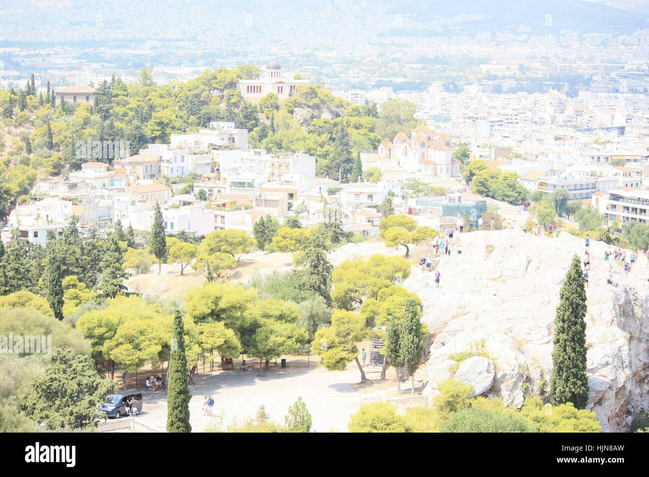 Panoramic view of Athens from Acropolis Stock Photo