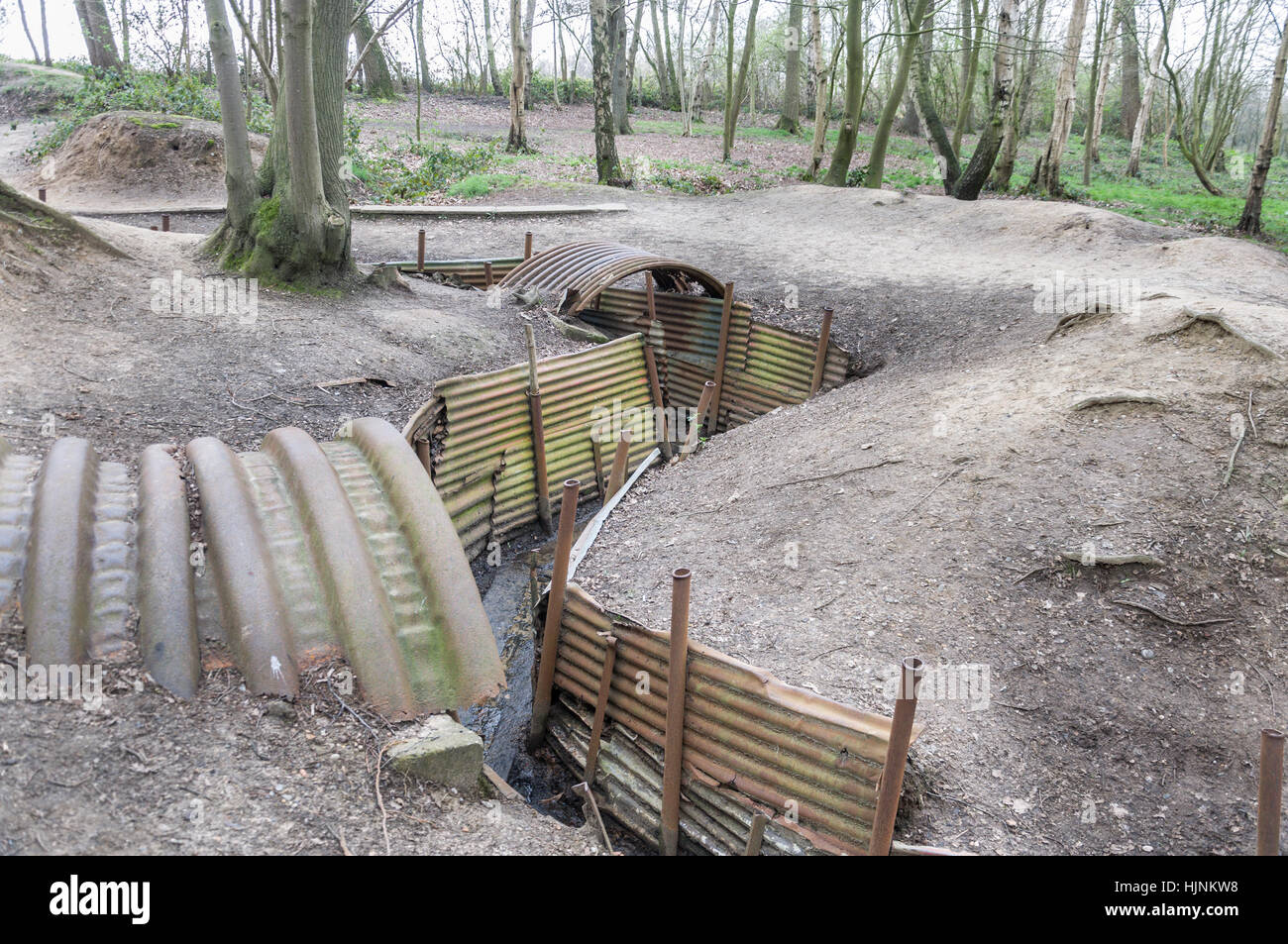 Hill 62 WW1 Battlefield Trenches at Sanctuary Wood Stock Photo