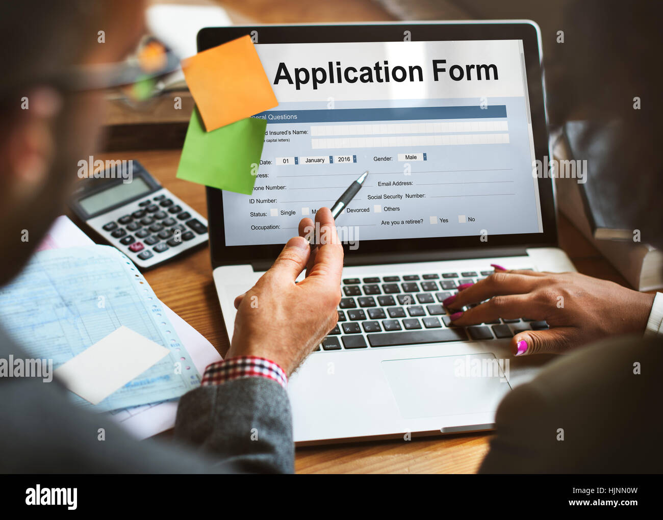 Application Form Employment Document Concept Stock Photo - Alamy