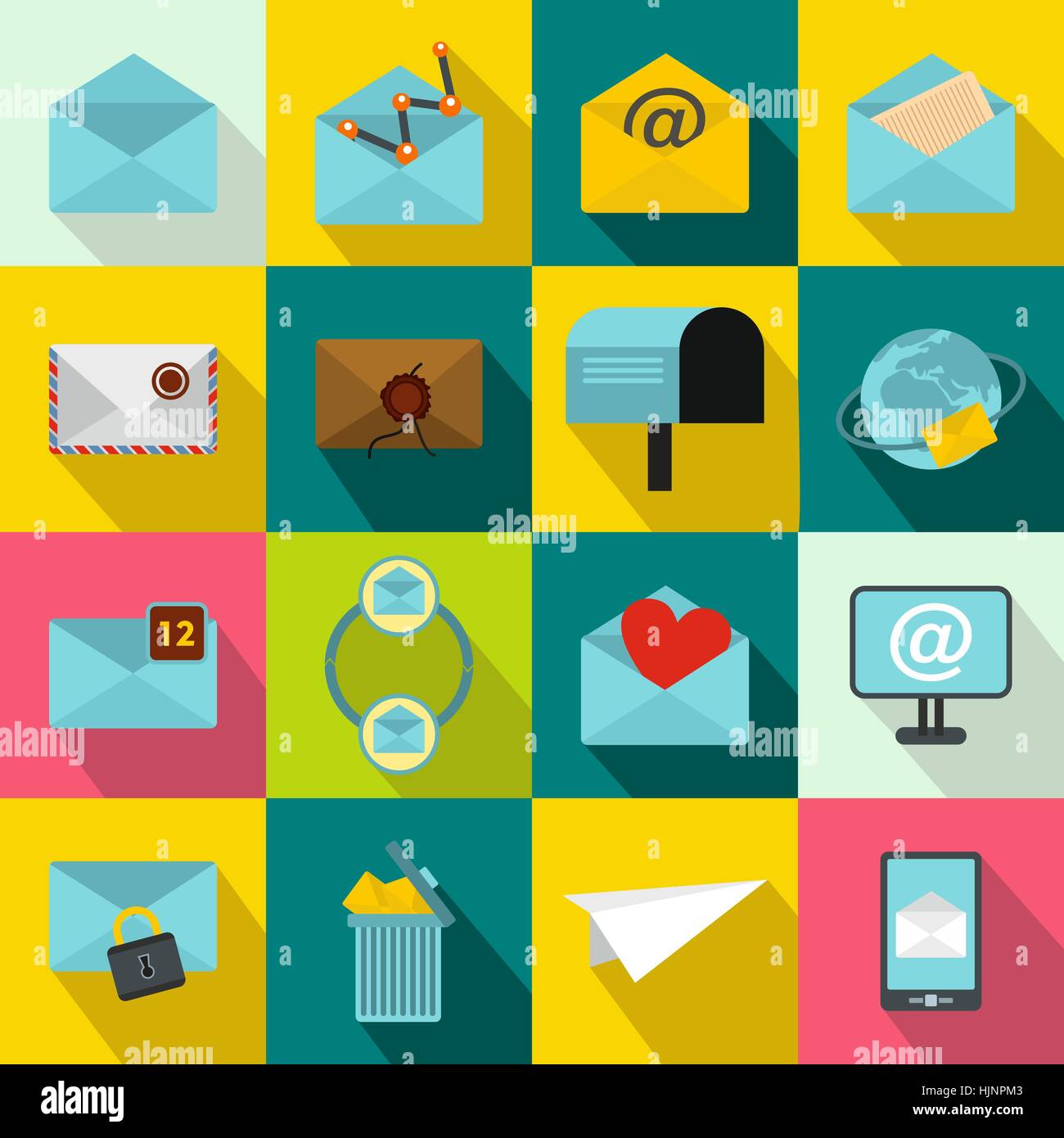 Mail icons set in flat style for any design Stock Vector Image & Art ...