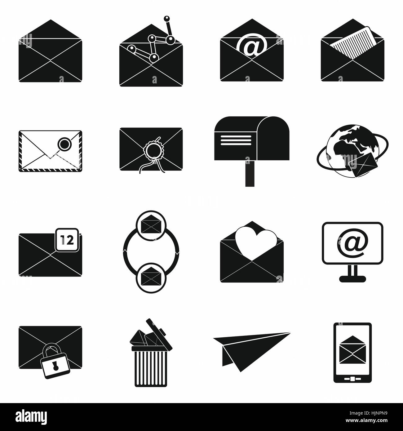 Mail icons set in simple style for any design Stock Vector Image & Art ...