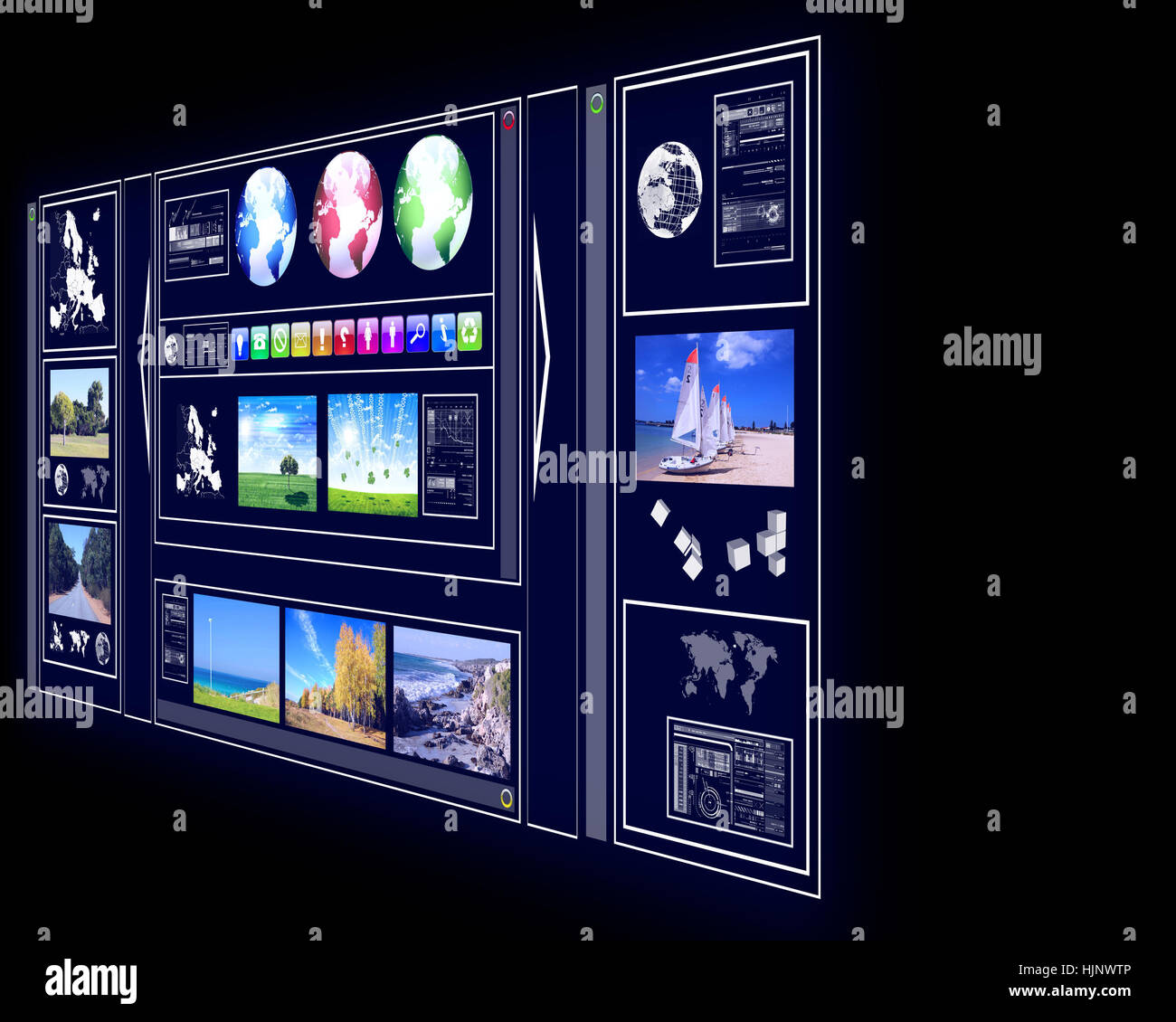 GPS navigator display with globe and map images on it Stock Photo - Alamy