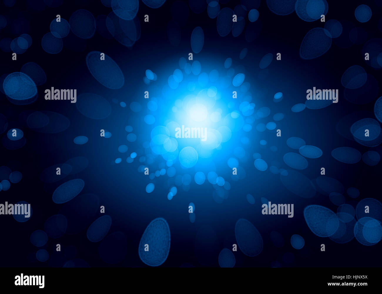 Abstract background image of blue bokeh lights and beams Stock Photo ...