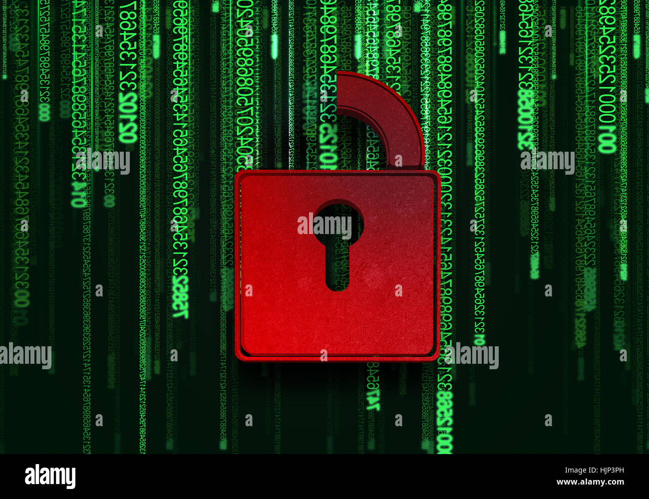 Conceptual digital image of lock on binary background Stock Photo - Alamy