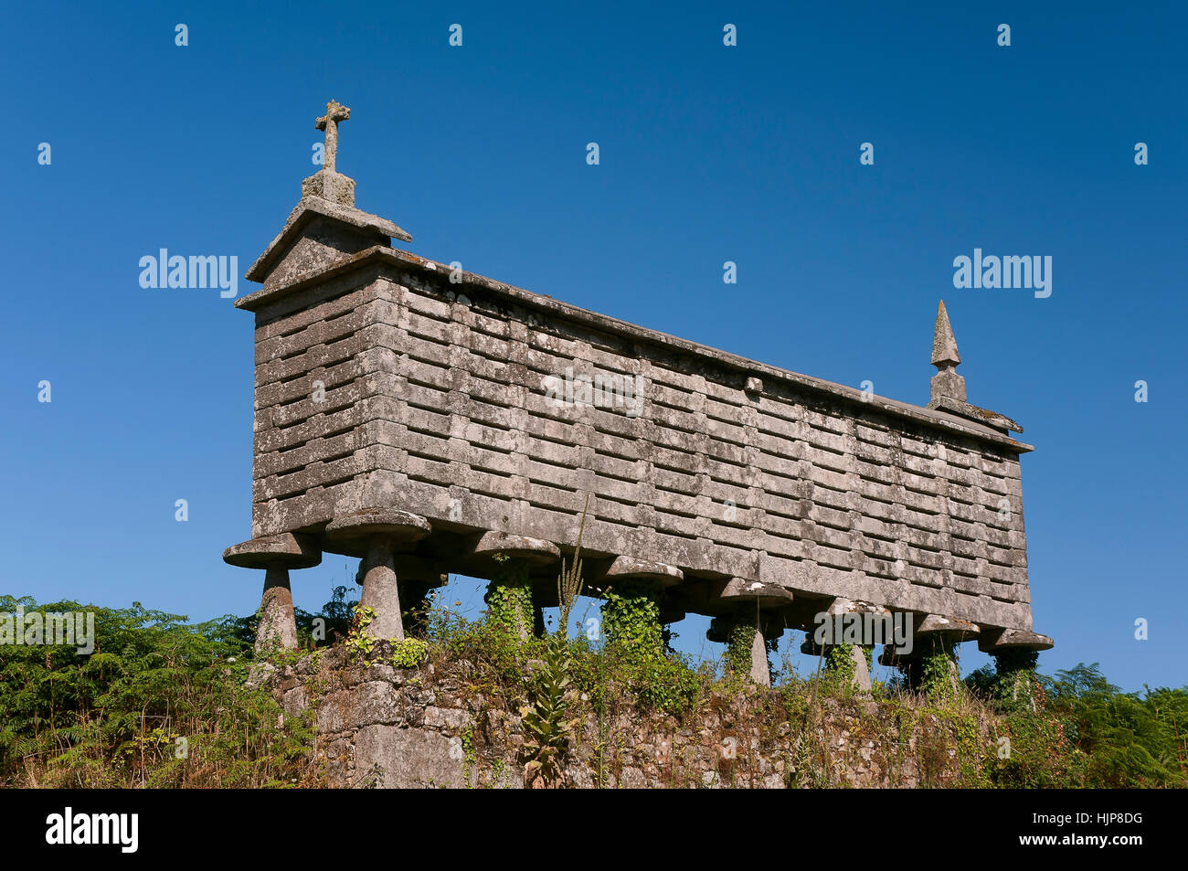 Traditional galician Horreo (granary), Morpeguite-Muxia, La Coruña province, Region of Galicia, Spain, Europe Stock Photo