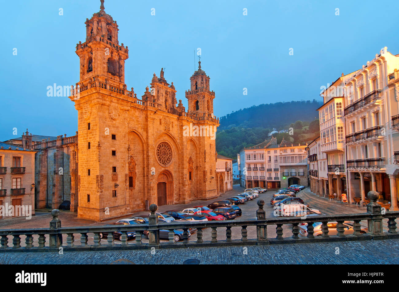 Cathedral Square, Mondoñedo, Lugo province, Region of Galicia, Spain, Europe Stock Photo