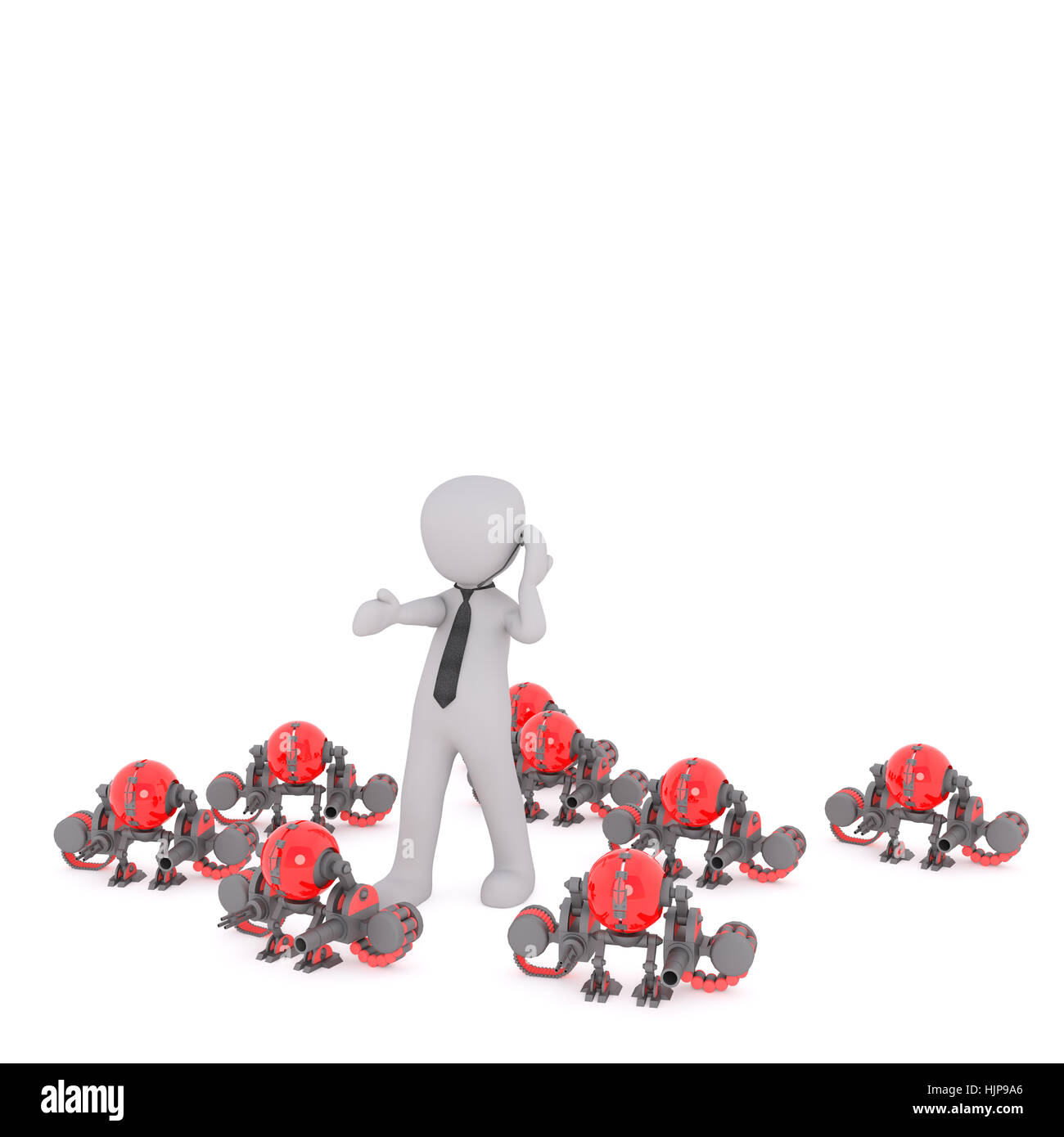 Faceless cartoon 3D man in necktie pointing the target direction to ...