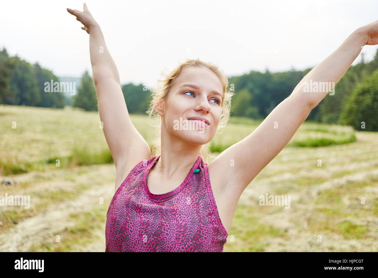 Woman yoga stretch hi-res stock photography and images - Alamy