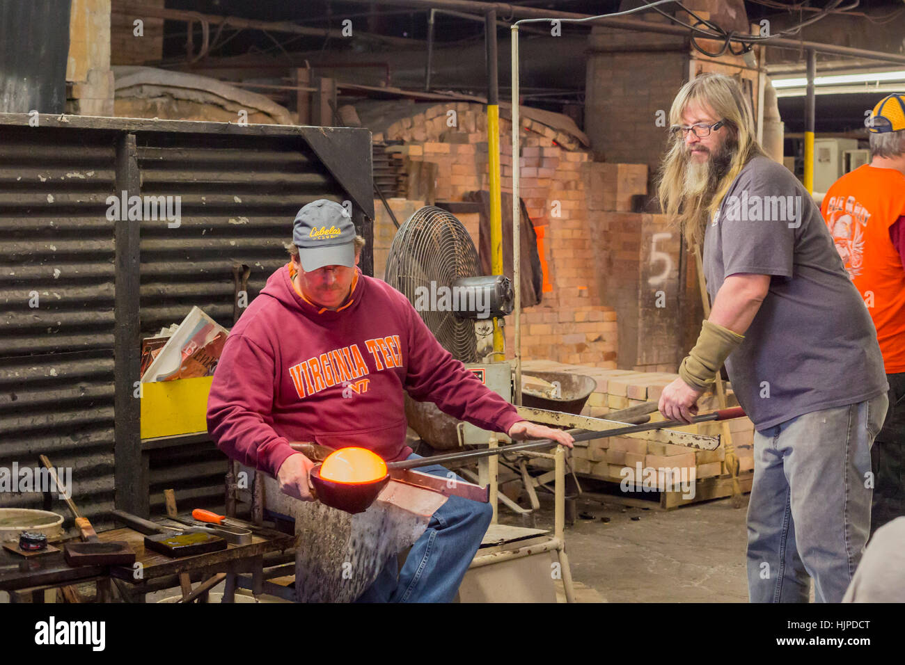 Milton West Virginia Glassblower At Work At The Blenko Glass Company