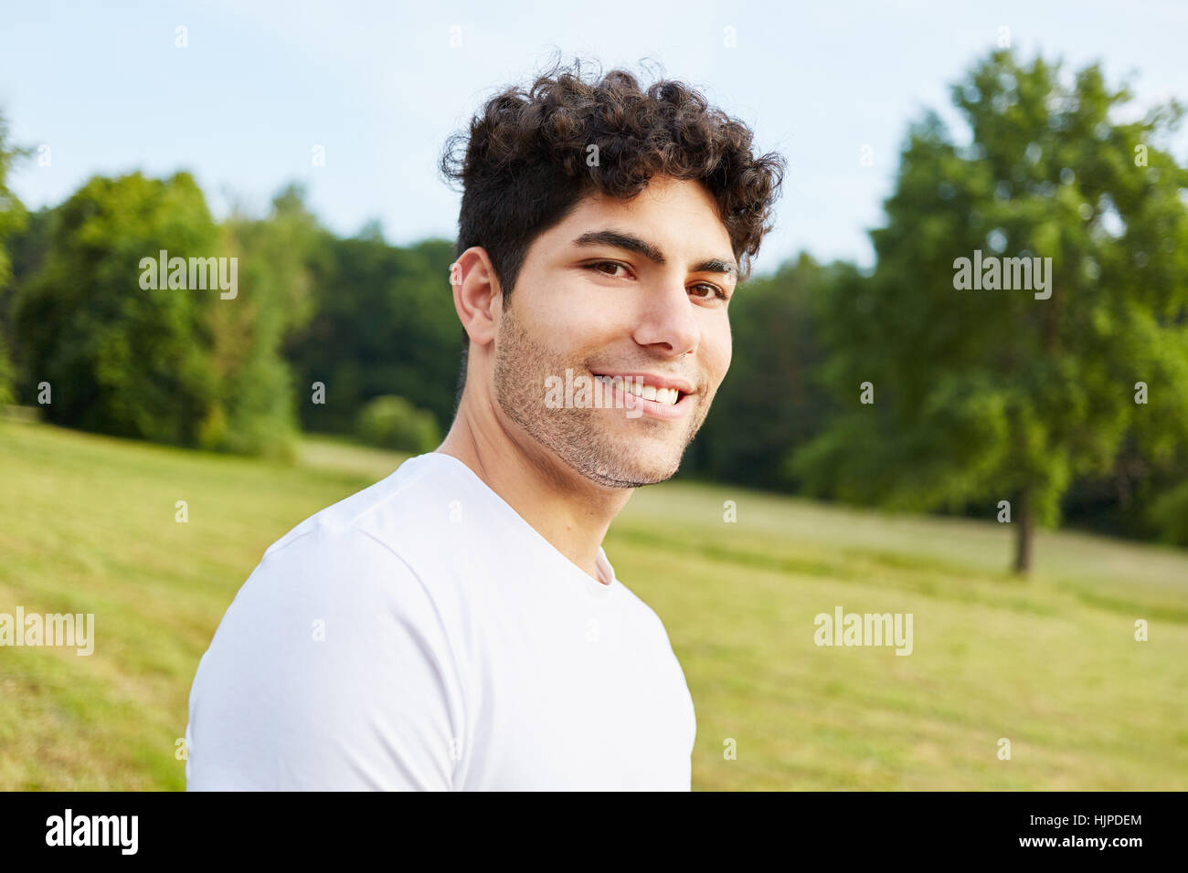 Teenager as athlete before his fitness training Stock Photo
