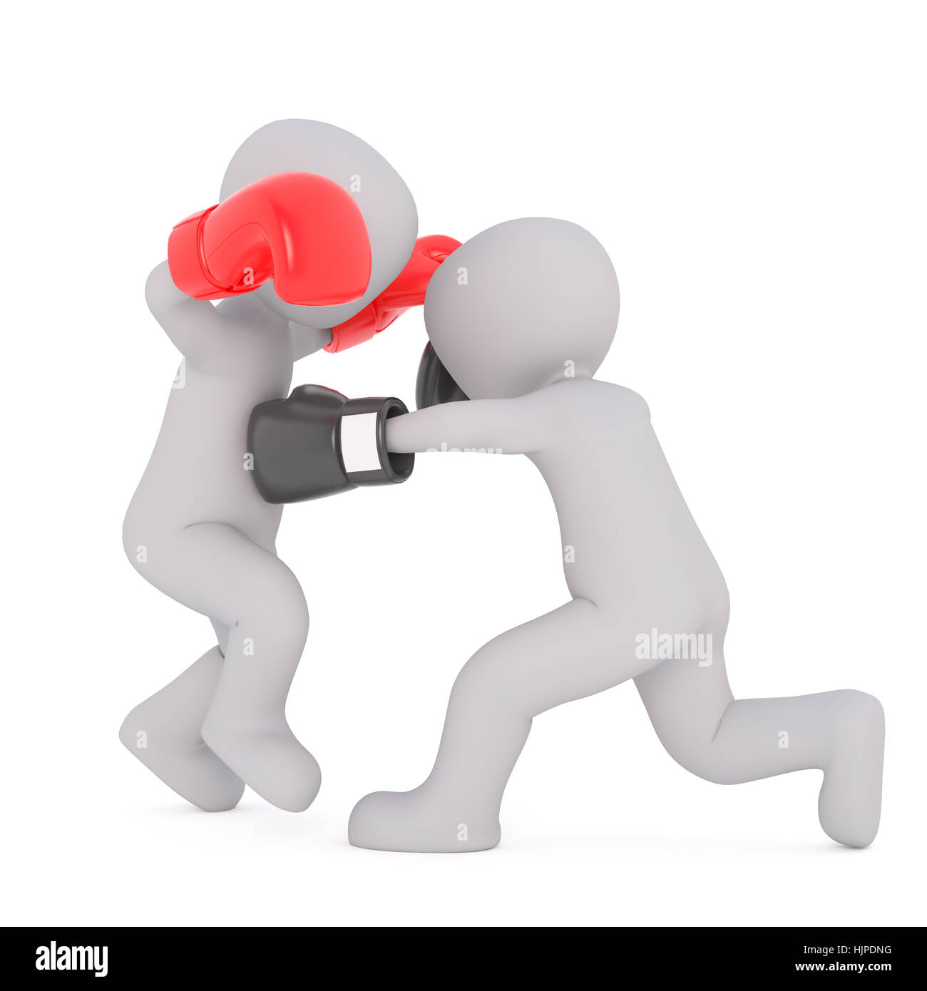 Two 3d men having a boxing match punching each other with their leather  gloves, rendered cartoon illustration on white Stock Photo - Alamy