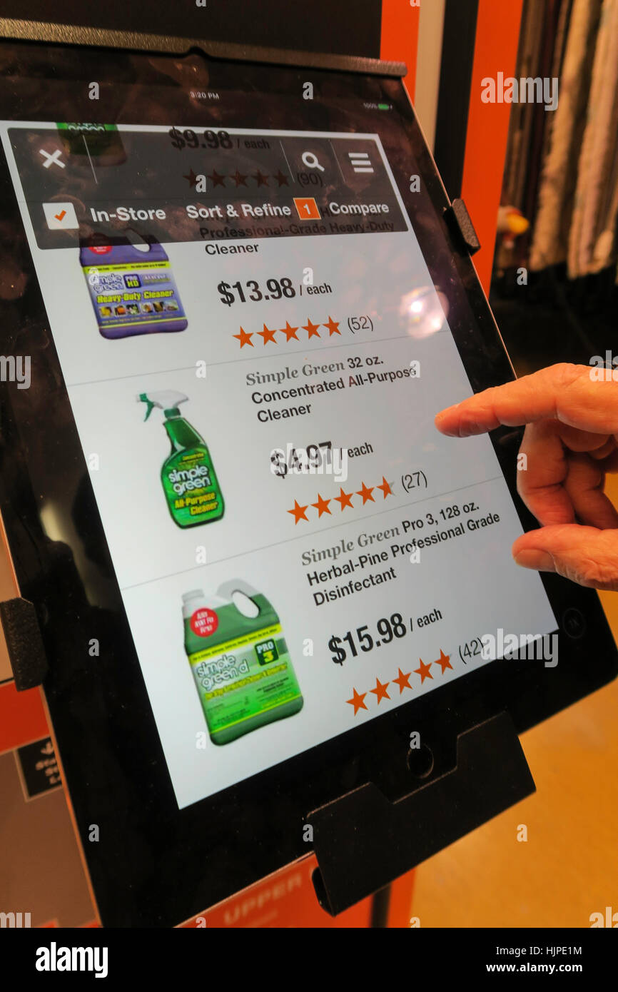 Touch Pad Product Locator, Home  Depot  , NYC Stock Photo