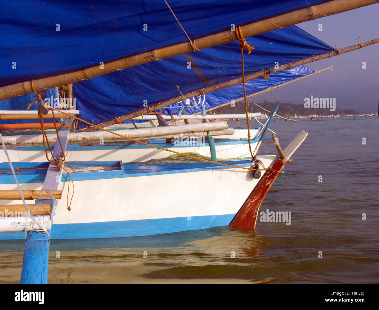 Boracay shoreline boats hi-res stock photography and images - Alamy