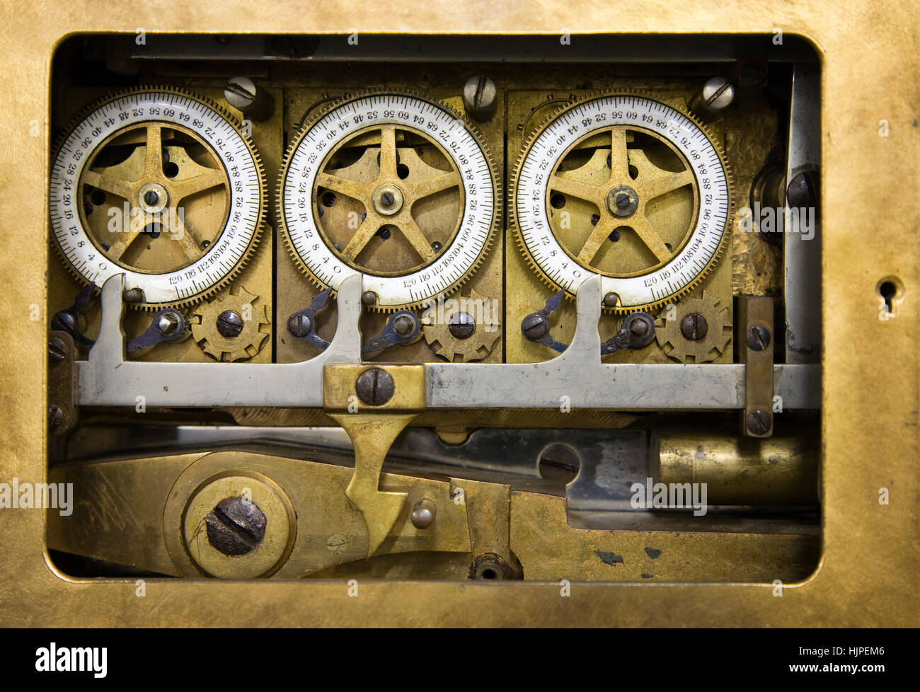 detail, inside, antique, door, safe, combination, unlocking, old, vault