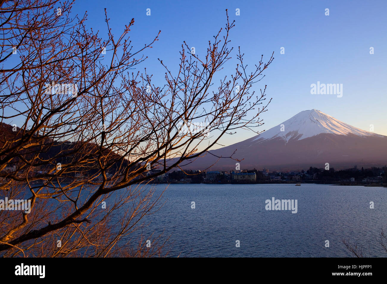 Mt Fuji from Kawaguchi Lake,Kawaguchiko,Yamanashi prefecture, Japan Stock Photo