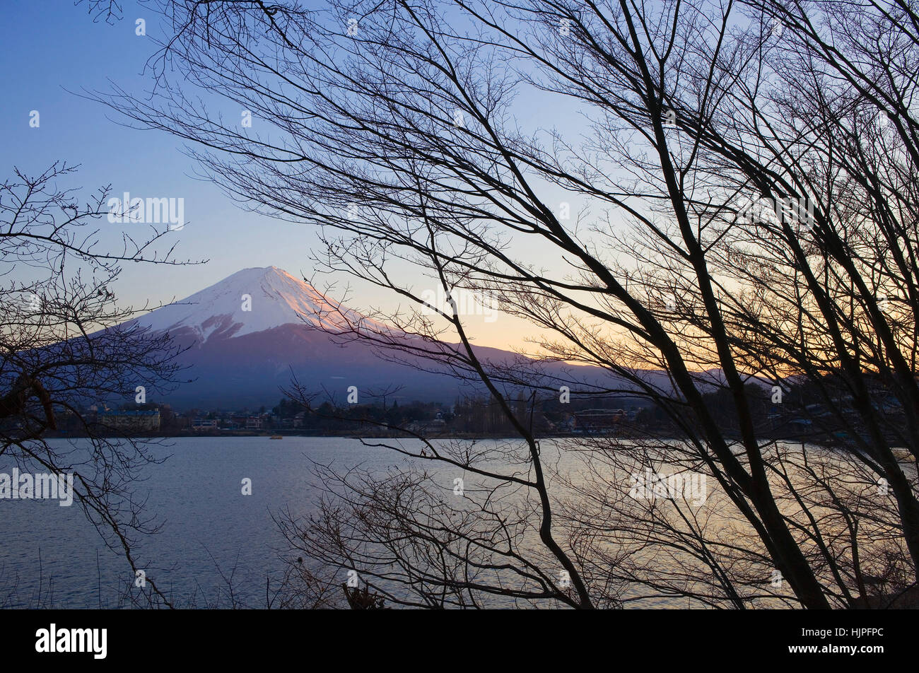 Mt Fuji from Kawaguchi Lake,Kawaguchiko,Yamanashi prefecture, Japan Stock Photo