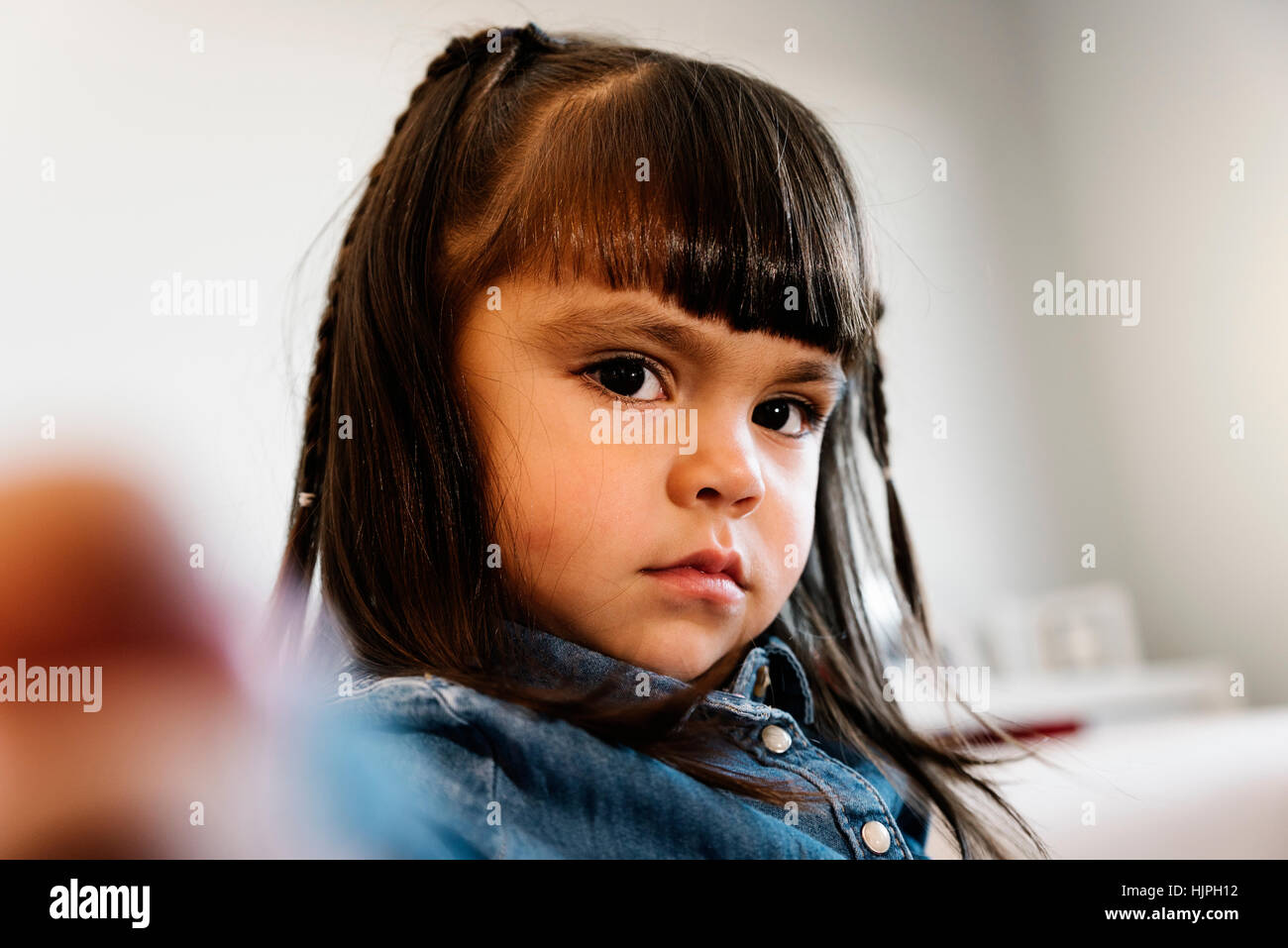 Portrait of beautiful sad girl at home Stock Photo - Alamy