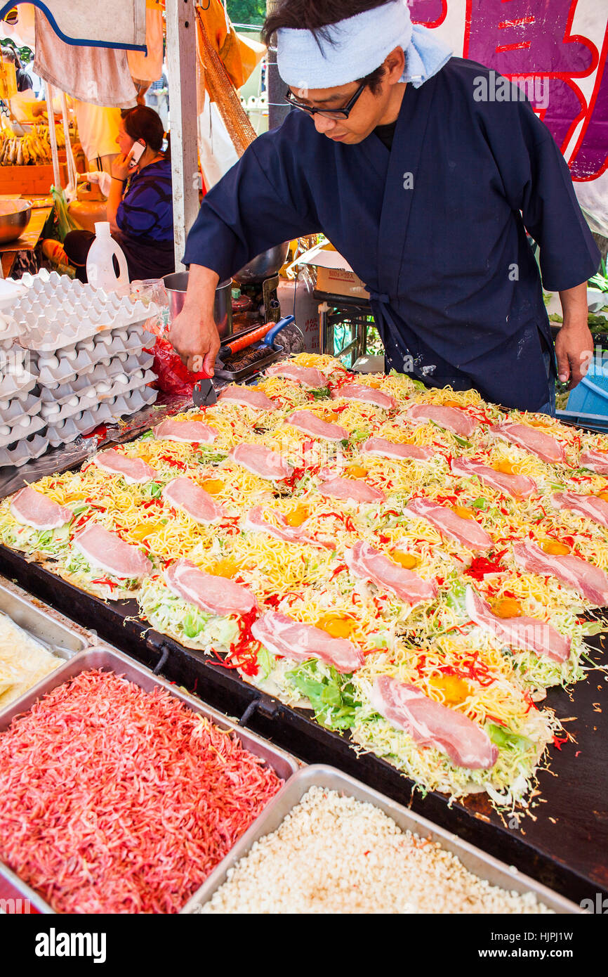 Senso-ji Temple, food stall during Sanja Matsuri.Asakusa.Tokyo city, Japan, Asia Stock Photo