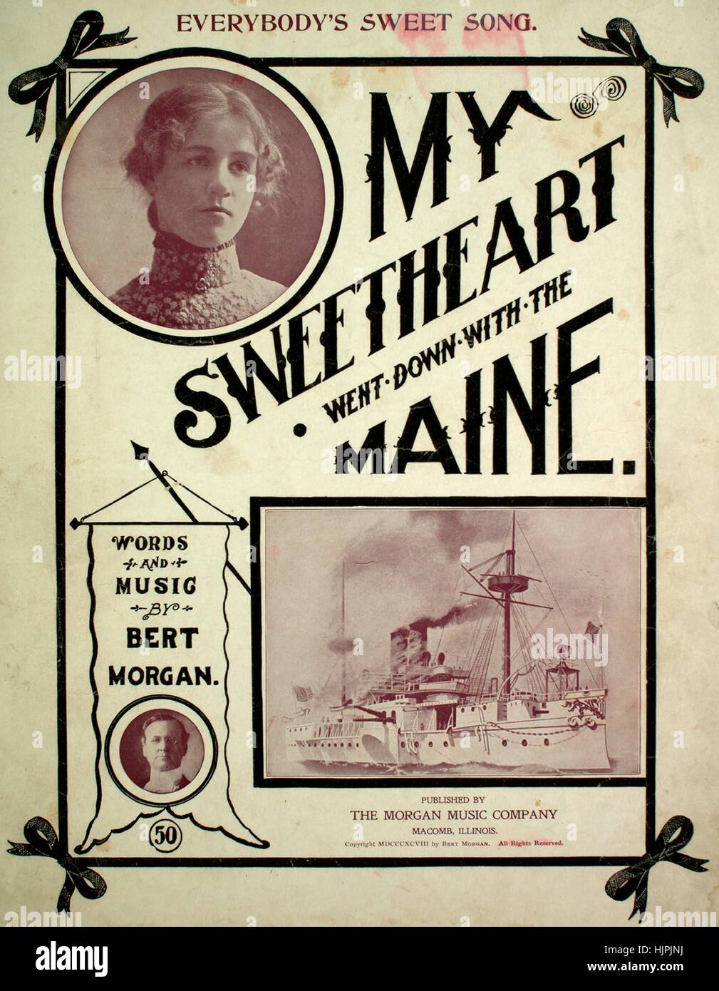 Sheet music cover image of the song 'My Sweetheart Went Down With the